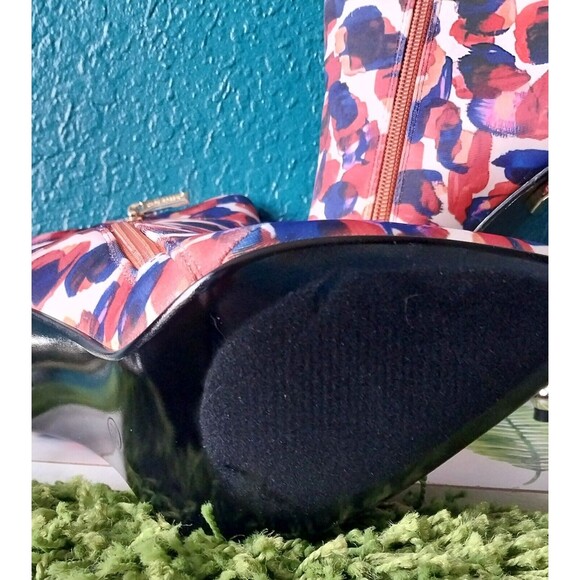 Cape Robbin Metal Heel Blue Pink Print Pointy Toe Ankle Boots Shawna Sz 7.5 - Picture 5 of 6